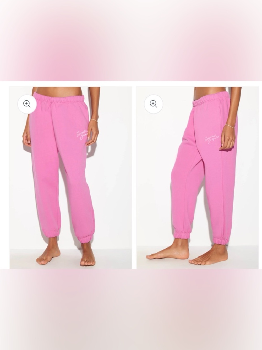 Spiritual Gangster Vice Westside 7/8 Sweatpant in the vibrant Azalea pink